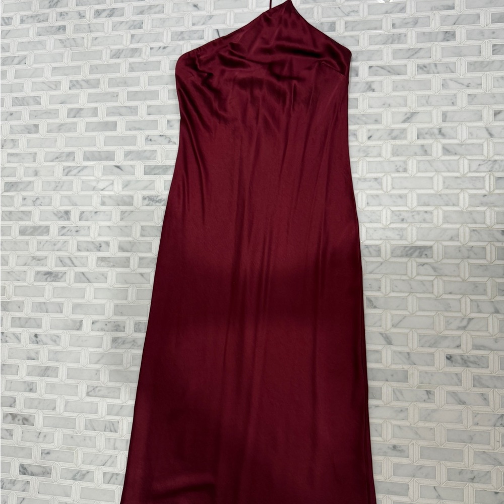 Express Red One Shoulder Cocktail Gown